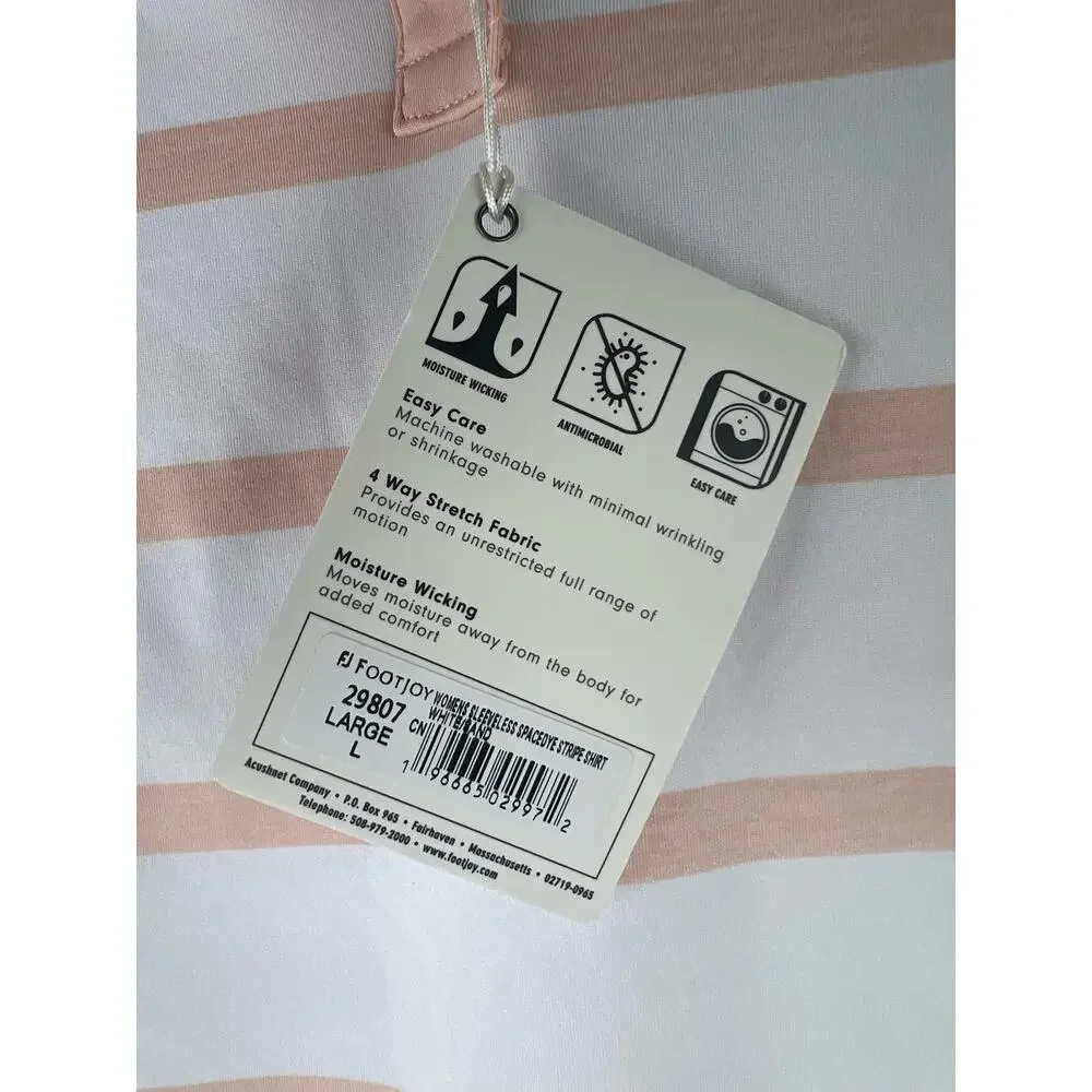 Footjoy NWT Sleeveless Spacedye Stripe Women Tank Polo Size Large - Picture 2 of 6